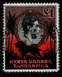 KENYA, UGANDA & TANGANYIKA SG150a 1941 £1 BLACK & RED p14 FINE USED