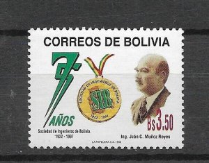 BOLIVIA YEAR 1998 ENGINEERS ASSOCIATION 70 ANNIVERSARY SC 1026 MNH MI 1365