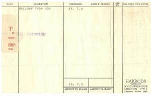 GB QEII 2d Wilding Harrods Receipt