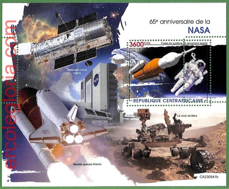 B1312 - Centrafricaine - ERROR MISPERF Stamp Sheet - 2023 - SPACE, NASA-