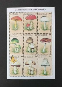 St. Vincent 1998 - Mushrooms of the World - Sheet of 9 Stamps Scott #2558 - MNH