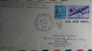 SCOTT # C 27 10 CENT AIR MAIL AND # 810  POSTAL HISTORY 1945