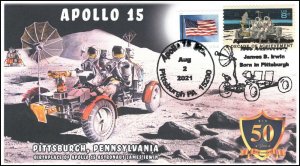 21-212, 2021, Apollo 15, 50th Anniversary, Event Cover, Pictorial Postmark,