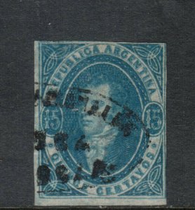 Argentina #10 Used Fine Rare Stamp - Tiny Thin At Upper Left