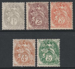 France Scott 109/113 - SG288/295, 1900 Liberty Set MH*