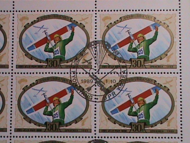 ​KOREA 1989-SC# 2806-LAUNCHING GLIDER CTO SHEET-VF WE SHIP TO WORLD WIDE