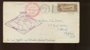 C14 Graf Zeppelin on MAY 30 1930 Flown Cover to Oakland California (922 c)