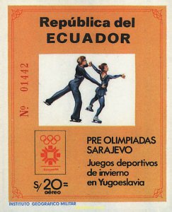70737 MNH ECUADOR 1984 14 JUEGOS OLIMPICOS INVIERNO SARAJEVO 1984
