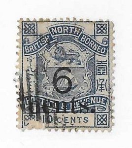 North Borneo Sc #53  6c on 10c  used VF