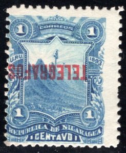 Nicaragua, RH26a, H26a, overprint inverted, MNHOG - Telegraph Revenue