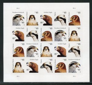 UNITED STATES SCOTT #4608/12 85c BIRDS OF PREY SHEET  MINT NH