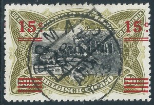 Belgian Congo, Sc #66, 15c on 50c Used (TAXES ovpt.)