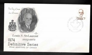 CANADA FDC Scott # 592 - Louis St Laurent Caricature - Rose Craft Cachet
