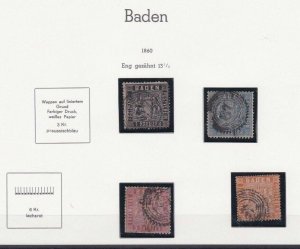 GERMANY BADEN 1860  USED  STAMPS  CAT £400+  REF 4021