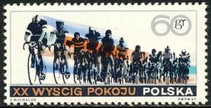 Poland 1967 Sc 1501 Bicycle Race Warsaw Prague Stamp MNH