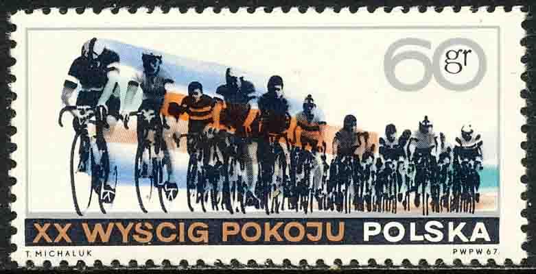 Poland Scott 1501 MNH** 1967 Warsaw-Berlin-Prague Bicycle race stamp