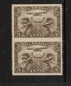 Canada #C1c Very Fine Never Hinged Vertical Imperf Pair 
