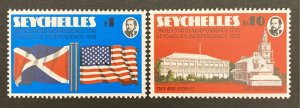 Seychelles 1976 #351-2, U.S. Bicentennial, MNH.