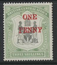 Nyasaland (British Central Africa) BCA SG 53 Mint Hinged    