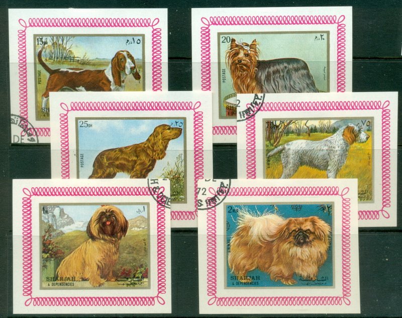 Sharjah 1972 Mi#1270-1275 Dogs 6xDLMS CTO