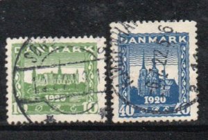 Denmark Sc 159-160 1921 Reunion of Northern Schleswig stamp set used