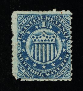 AFFORDABLE SCOTT #RO136b PRIVATE DIE NEW YORK MATCH CO. ON SILK PAPER #13882