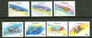 Tanzania # 1160-66 Military Aircraft   (7) Mint NH