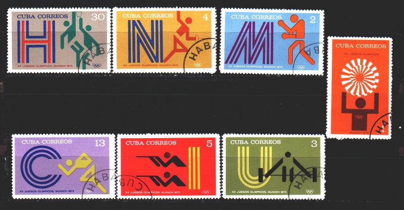 Cuba. 1972. 1790-96. Munich Summer Olympic Games. USED.