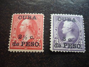 Stamps - Cuba-Scott# 221-226 -Mint Hinged Set of 6 Stamps- Surchaged Overprinted