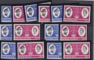Royal Visit to the Caribbean, Complete set of 13 Countries, NH. 1/2 Cat.