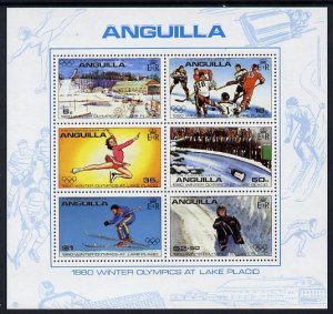 ANGUILLA - 1980 - Lake Placid Olympics - Perf 6v Sheet - Mint Never Hinged