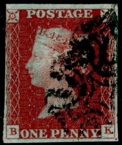 SG8, 1d red-brown PLATE 41, USED. Cat £110. BLACK MX. BK