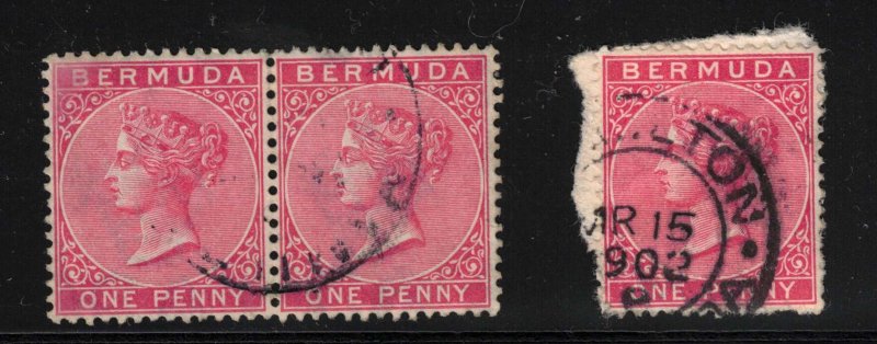 BERMUDA - SG1 1p Pair and Single Used