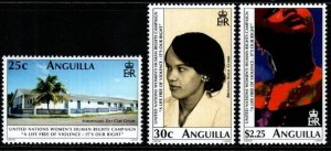 ANGUILLA SG1092/4 2001 UNITED NATIONS WOMENS' HUMAN RIGHTS CAMPAIGN MNH