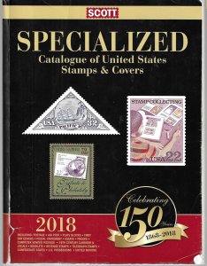 US 2018 SCOTT SPECIALIZED CATALOGUE OF US STAMPS AND COVERS