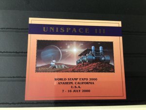 United Nations world Stamp Expo 2000 California Mint stamps Sheet   Ref 55050