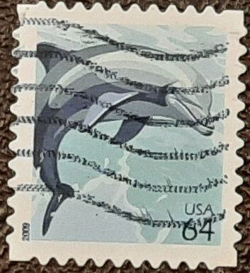 US Scott # 4388; used 64c Dolphin from 2009; VF/XF centering; off paper