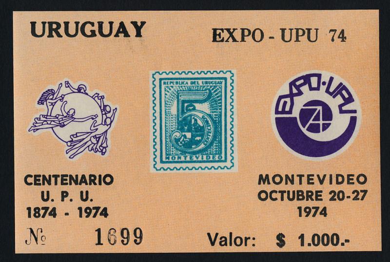 Uruguay 893 s/s MNH Stamp on Stamp, UPU