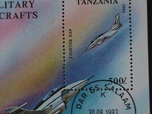 ​TANZANIA-1994-SC#1167  FIGHTER EAP-MILITARY AIRCRAFT CTO S/S-VF FANCY CANCEL