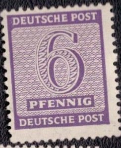 Germany DDR Russian Occupation West Saxony 1945 -  14N4 MH Watermark Y