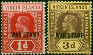 Virgin Islands 1916 War Stamp Set of 2 SG78-79 Fine LMM