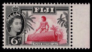 FIJI QEII SG314, 6d carmine & black, NH MINT.