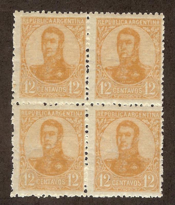 ARGENTINA SC# 152 FINE OG 1908 Block of 4