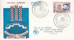 United Nations Food & Agricultural Organization 1963. New Caledonia  Hunger FDC