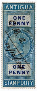 (I.B) Antigua Revenue : Duty Stamp 1d (1876) 