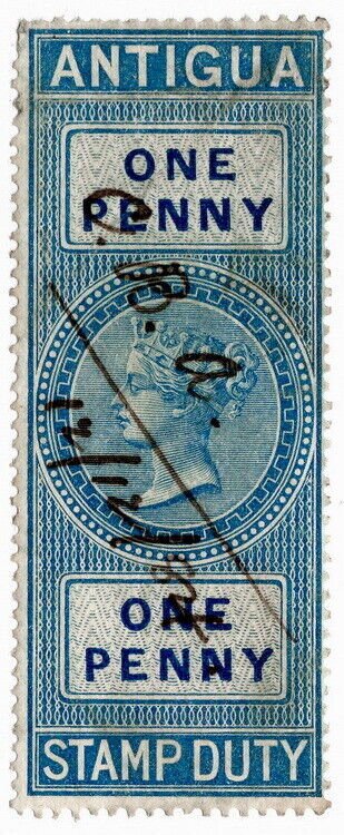 (I.B) Antigua Revenue : Duty Stamp 1d (1876)