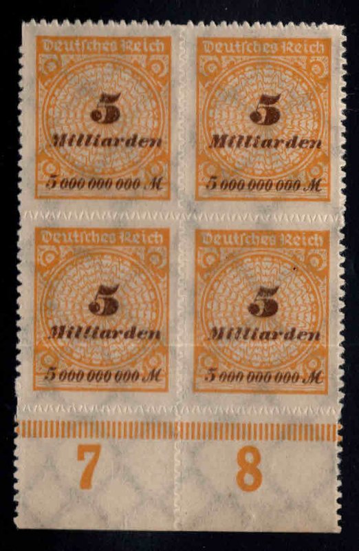 Germany Scott 307 MNH** hyper inflation Lower Margin block