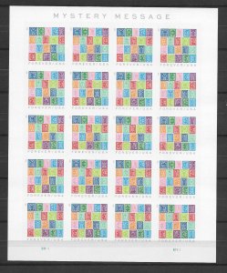 Scott #5614a IMPERFORATE (NO DIE-CUT) Mystery Message Pane of 20, MNH-SOLD OUT