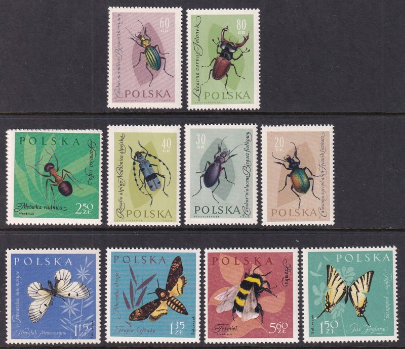 Poland 1029-1040 Insects MNH VF