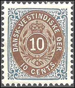 Danish West Indies 20b Mint,OG,HR... SCV $170.00... XF/Superb